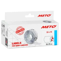 ETIQUETAS METO BLANCA 32X19 MM TROQUELADAS ADHESIVO PERMANENTE ROLLO DE 1000 UNIDADES