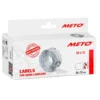 ETIQUETAS METO ONDULADAS 26X12 MM LISA ADH. 2 CAJA DE 6 ROLLOS DE 1000 UNIDADES