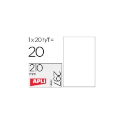 Etiquetas adhesivas Apli 210x297 mm de poliester para impresora laser resistente a la intemperie