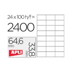 Etiquetas Adhesivas Apli 64,6 x 33,8 mm 24 Etiquetas por Hoja