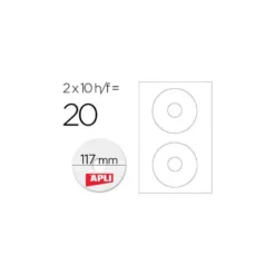 Etiquetas adhesivas para CD/DVD marca Apli