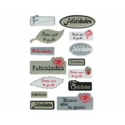 Etiquetas "Felicidades" marca Liderpapel