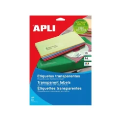 Etiqueta Transparente marca Apli carpetas de 10