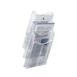 EXPOSITOR MURAL ARCHIVO 2000 DE PARED 3 BANDEJAS DIN A4 TRANSPARENTE 155X239X445 MM SEPARADORES MOVILES AJUSTABLES