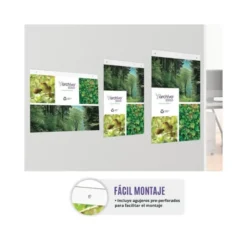 EXPOSITOR MURAL ARCHIVO 2000 DIN A3 HORIZONTAL CON TALADROS ESPESOR 2 MM CRISTAL TRANSPARENTE 420X325 MM