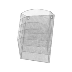 Expositor mural Q-Connect de pared. 5 bandejas Din A4 plateado 9,3x31,5x44 cm