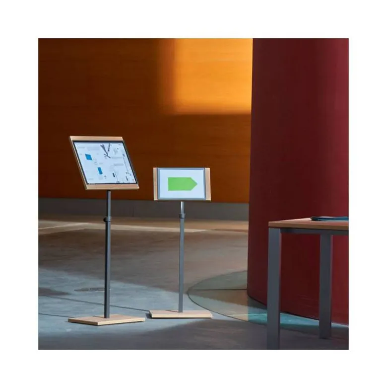 EXPOSITOR ROCADA DE SUELO SERIE NATURAL MAGNETICO ROTATIVO 360 ALTURA AJUSTABLE DIN A3