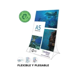 EXPOSITOR SOBREMESA ARCHIVO 2000 PLEGABLE PET 100% RECICLABLE DIN A5 VERTICAL TRANSPARENTE 90X150X210 MM