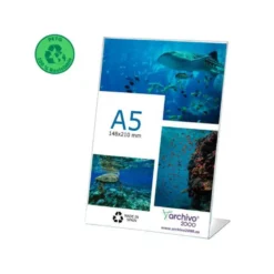 EXPOSITOR SOBREMESA ARCHIVO 2000 PETG FLEXIBLE EN FORMA DE L DIN A5 VERTICAL 55X150X210 MM