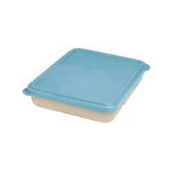FIAMBRERA EXACOMPTA REUTILIZABLE 2 COMPARTIMENTOS COLOR BEIG CON TAPA COLOR AZUL BIODEGRADABLE 250X210X50