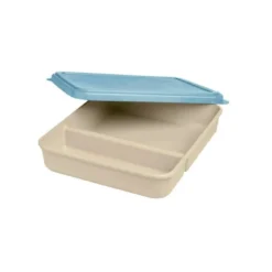 FIAMBRERA EXACOMPTA REUTILIZABLE 2 COMPARTIMENTOS COLOR BEIG CON TAPA COLOR AZUL BIODEGRADABLE 250X210X50