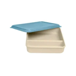 FIAMBRERA EXACOMPTA REUTILIZABLE 2 COMPARTIMENTOS COLOR BEIG CON TAPA COLOR AZUL BIODEGRADABLE 250X210X50