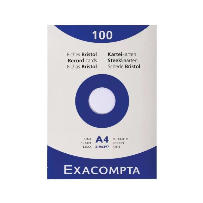 Fichas Cartulina DIN A4 Ficheros Exacompta Blanca 205 gr