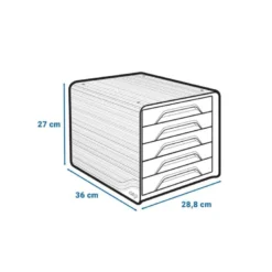 Fichero cajones CEP para 5 cajones color Blanco/Negro