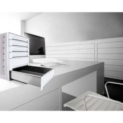 Fichero cajones de sobremesa q-connect 305x370x215 mm bandeja organizadora superior 5 cajones gris opaco
