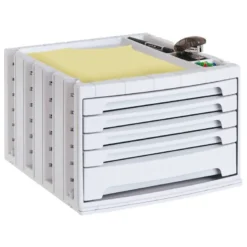 Fichero cajones de sobremesa q-connect 305x370x215 mm bandeja organizadora superior 5 cajones gris opaco