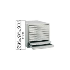 Fichero cajones de sobremesa 8409c 356x316x303 mm 9 cajones color gris