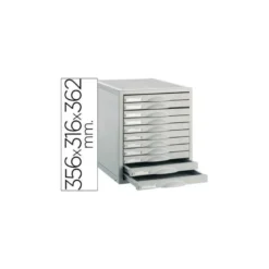 Fichero cajones de sobremesa 8211c 356x316x362 mm 11 cajones color gris
