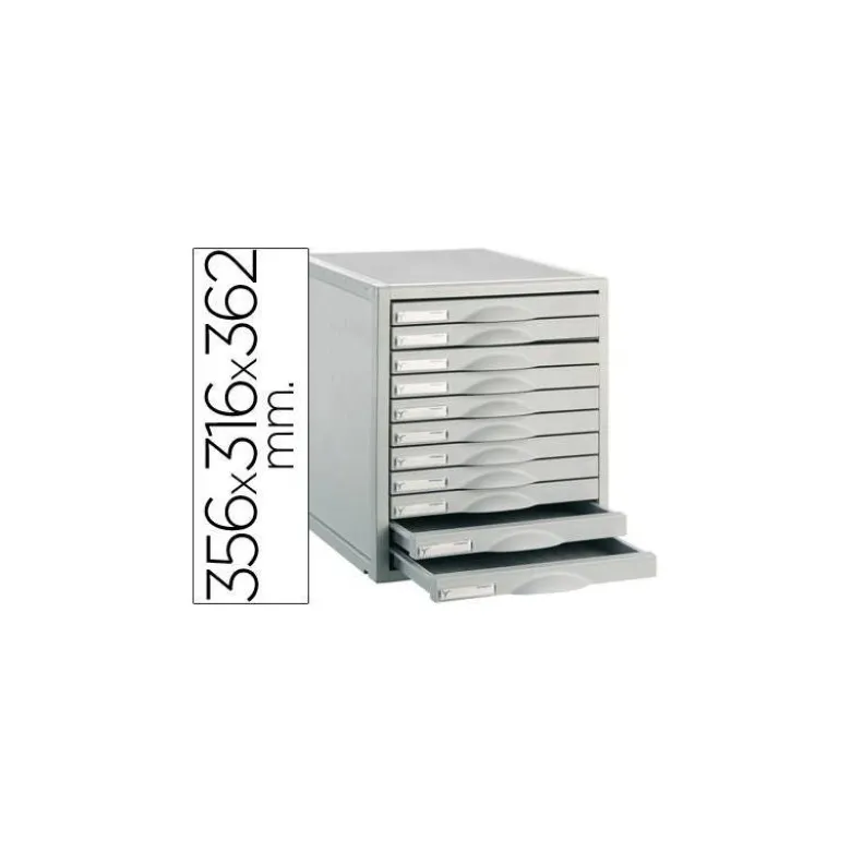Fichero cajones de sobremesa 8211c 356x316x362 mm 11 cajones color gris