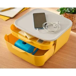 FICHERO CAJONES DE SOBREMESA LEITZ COSY 2 CAJONES AMARILLO