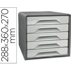 FICHERO CAJONES DE SOBREMESA CEP SMOOVE 5 CAJONES COLOR GRIS 288X360X270 MM