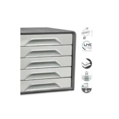 FICHERO CAJONES DE SOBREMESA CEP SMOOVE 5 CAJONES COLOR GRIS 288X360X270 MM