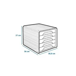FICHERO CAJONES DE SOBREMESA CEP SMOOVE 5 CAJONES COLOR GRIS 288X360X270 MM