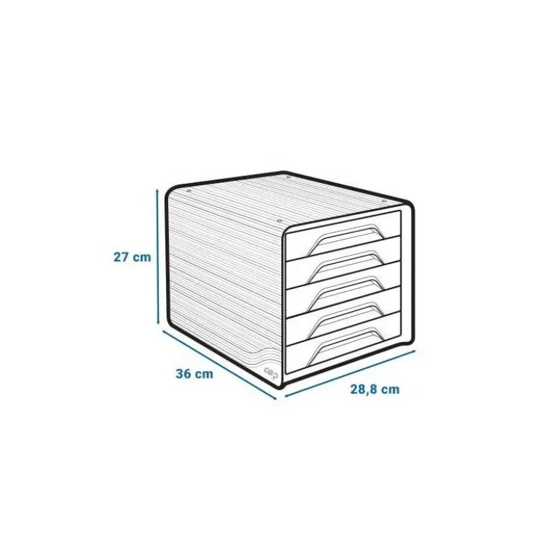 FICHERO CAJONES DE SOBREMESA CEP SMOOVE 5 CAJONES COLOR GRIS 288X360X270 MM
