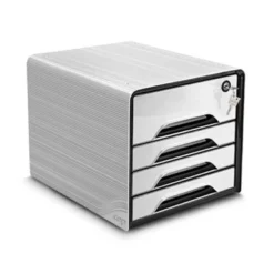 FICHERO CAJONES DE SOBREMESA CEP SMOOVE SECURE CON CERRADURA 4 CAJONES COLOR BLANCO/NEGRO 288X360X270 MM