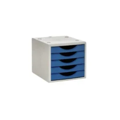FICHERO CAJONES DE SOBREMESA Q-CONNECT 5 CAJONES COLOR AZUL OPACO 270X340X260 MM