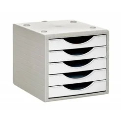 FICHERO CAJONES DE SOBREMESA Q-CONNECT 5 CAJONES COLOR BLANCO OPACO 270X340X260 MM
