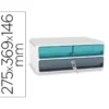 FICHERO CAJONES DE SOBREMESA CEP MOOV UP RECICLADO 80% CON CERRADURA 3 CAJONES COLOR AZUL/GRIS 275X369X146 MM
