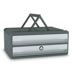 FICHERO CAJONES DE SOBREMESA CEP MOOV UP RECICLADO 80% CON CERRADURA RECICLADO 80% 2 CAJONES COLOR GRIS
