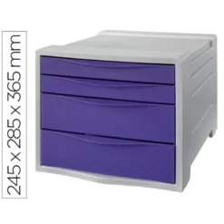 FICHERO CAJONES DE SOBREMESA ESSELTE COLOUR BREEZE PLASTICO 4 CAJONES COLOR LAVANDA