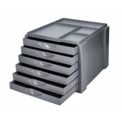 FICHERO CAJONES DE SOBREMESA Q-CONNECT BANDEJA ORGANIZADORA SUPERIOR 6 CAJONES COLOR GRIS OPACO