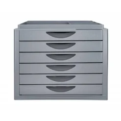 FICHERO CAJONES DE SOBREMESA Q-CONNECT BANDEJA ORGANIZADORA SUPERIOR 6 CAJONES COLOR GRIS OPACO