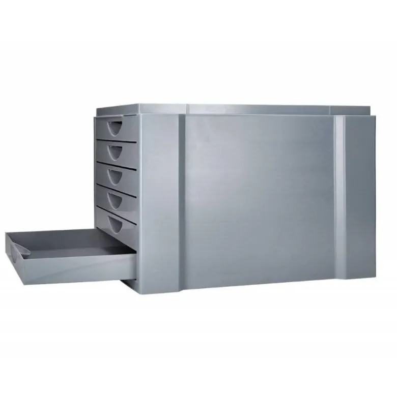 FICHERO CAJONES DE SOBREMESA Q-CONNECT BANDEJA ORGANIZADORA SUPERIOR 6 CAJONES COLOR GRIS OPACO