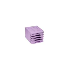 FICHERO CAJONES DE SOBREMESA FAIBO PLASTICO 100% RECICLABLE 4 CAJONES VIOLETA PASTEL 28,5X37,5X23 CM