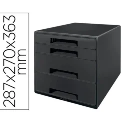 FICHERO CAJONES DE SOBREMESA LEITZ RECYCLE 4 CAJONES COLOR NEGRO 287X270X363 MM