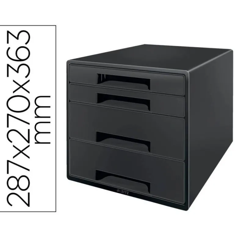 FICHERO CAJONES DE SOBREMESA LEITZ RECYCLE 4 CAJONES COLOR NEGRO 287X270X363 MM