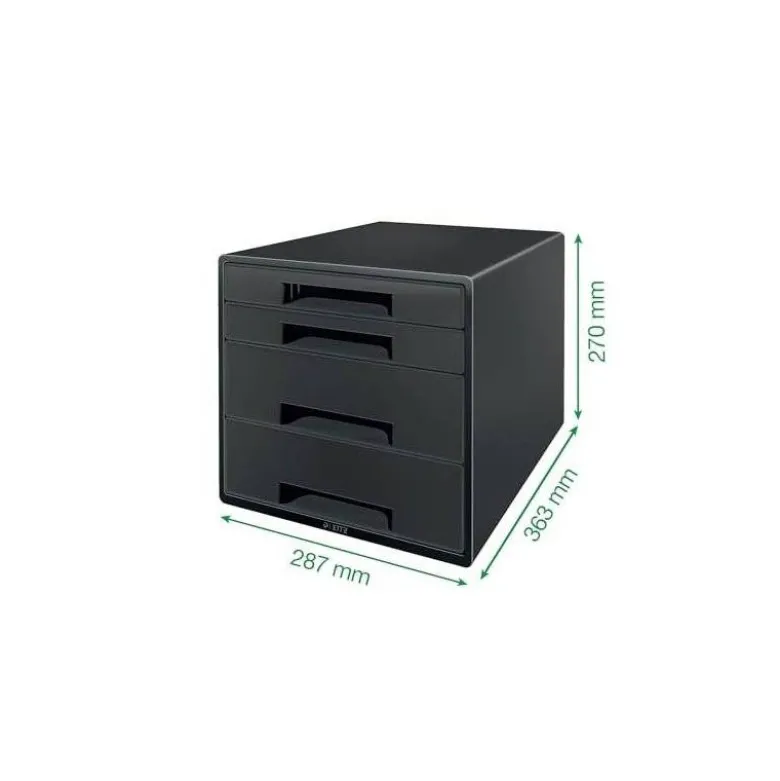 FICHERO CAJONES DE SOBREMESA LEITZ RECYCLE 4 CAJONES COLOR NEGRO 287X270X363 MM