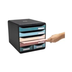 FICHERO CAJONES DE SOBREMESA EXACOMPTA SKANDI DIN A4+ POLIPROPILENO RECICLADO 6 CAJONES COLORES SURTIDOS