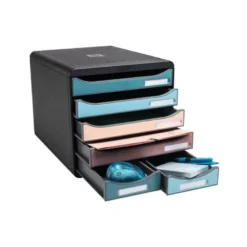 FICHERO CAJONES DE SOBREMESA EXACOMPTA SKANDI DIN A4+ POLIPROPILENO RECICLADO 6 CAJONES COLORES SURTIDOS