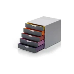 Fichero cajones Durable plastico aplilables 5 cajones color gris