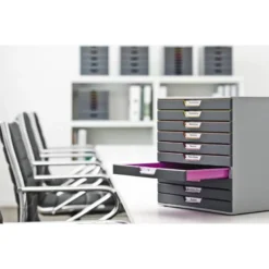 Fichero cajones Durable plastico aplilables 10 cajones color gris