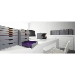 Fichero cajones Durable plastico aplilables 10 cajones color gris