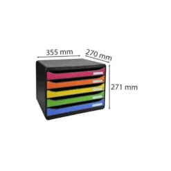 Fichero cajones sobremesa Exacompta Big-Box plus Iderama Arlequin 5 cajones apaisado multicolores