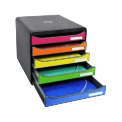 FICHERO CAJONES SOBREMESA EXACOMPTA BIG-BOX PLUS CLASSIC IDERAMA ARLEQUIN 5 CAJONES MULTICOLORES