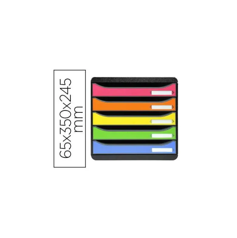 FICHERO CAJONES SOBREMESA EXACOMPTA BIG-BOX PLUS CLASSIC IDERAMA ARLEQUIN 5 CAJONES MULTICOLORES