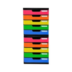 Fichero cajones sobremesa Exacompta Iderama Arlequin 5 cajones multicolores 350x288x320 mm.